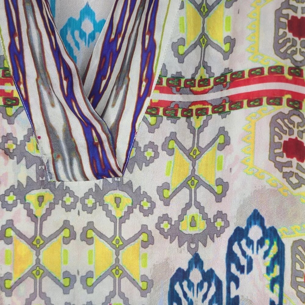 Johnny Was Silk Aztec Tunic- size XL - Picture 5 of 5